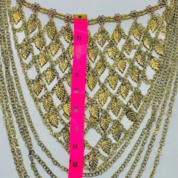 Multi Strands Bib Necklace, Gypsy Silver Kuchi Bohi Bib Necklace - Picture 9 of 12